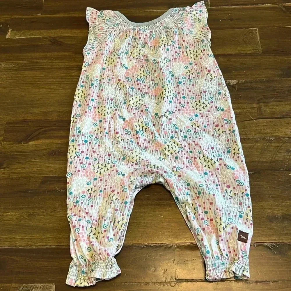 Tea Baby Girl Jumpsuit Floral Flowers 6-9M